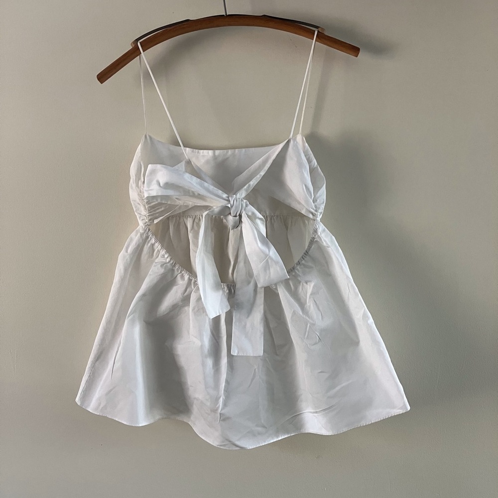 Aritzia princess peplum white tank top